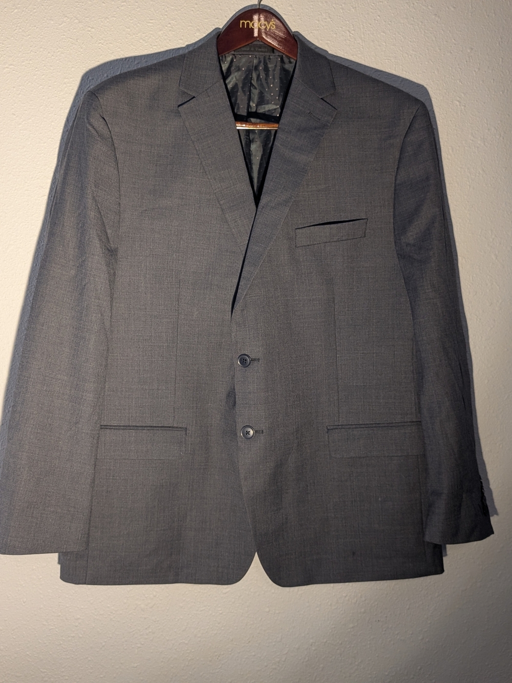Men's Gray Two-Button Blazer Michael Strahan 48R